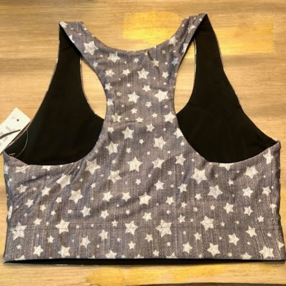 NWT TEREZ Gray Starlight Sports Bra Top Reversible to Black SZ Small - Picture 4 of 5